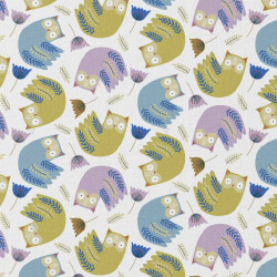 Printed Cotton BOECHOU2 White / Lilac